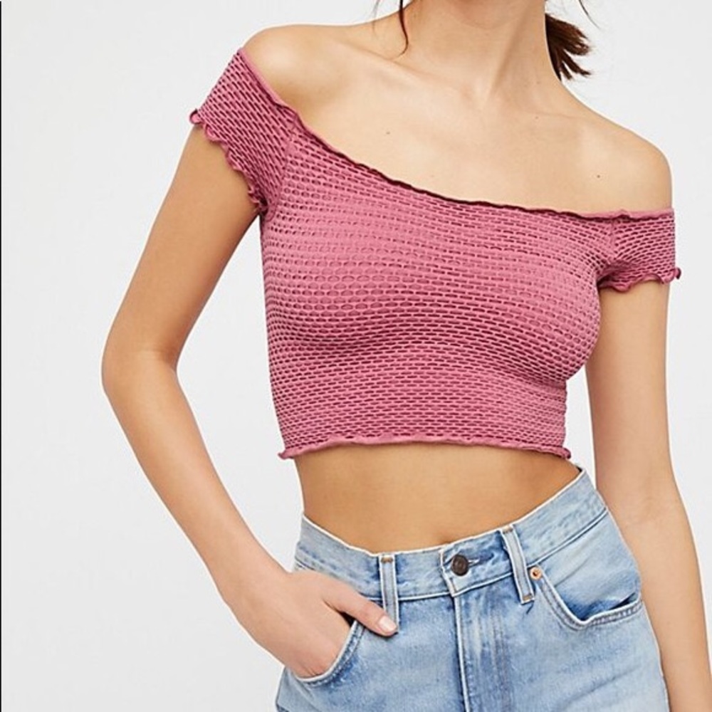 Free People Smocked Crop Top